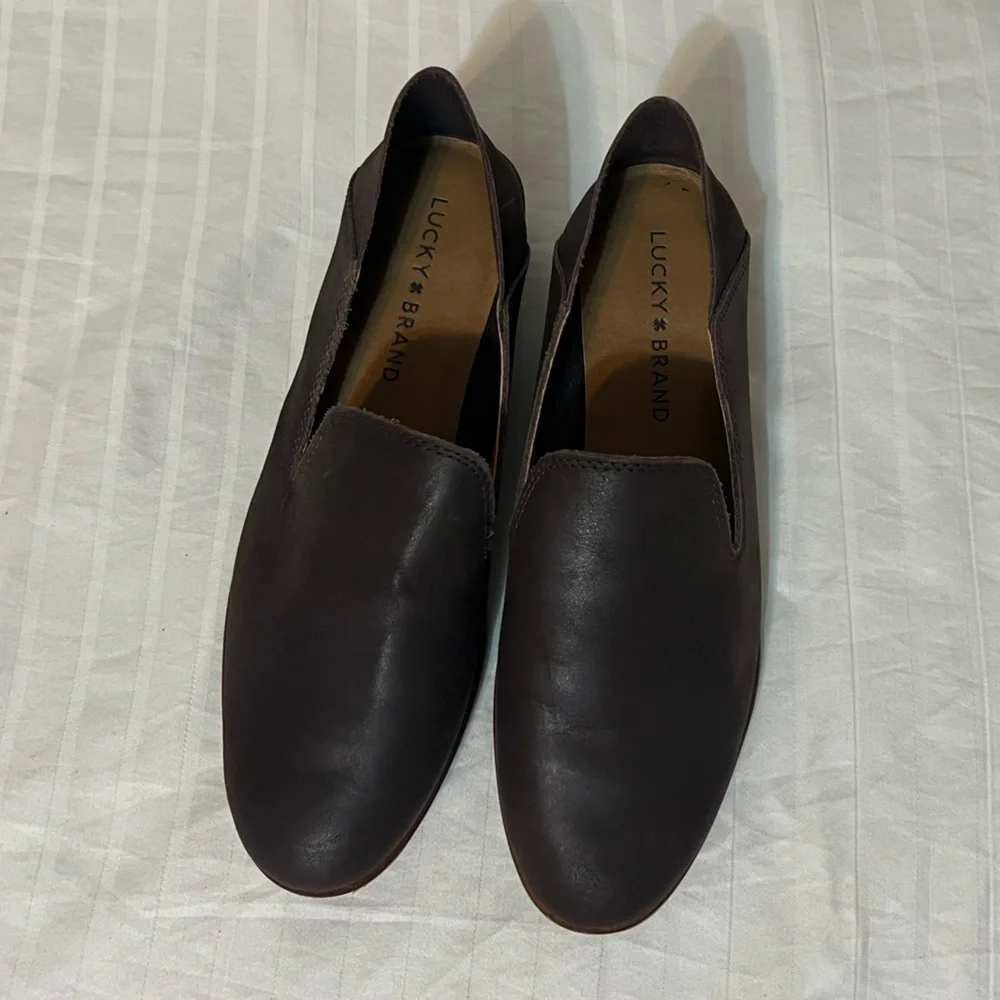 Lucky Brand Dark Brown Slip-On Flats